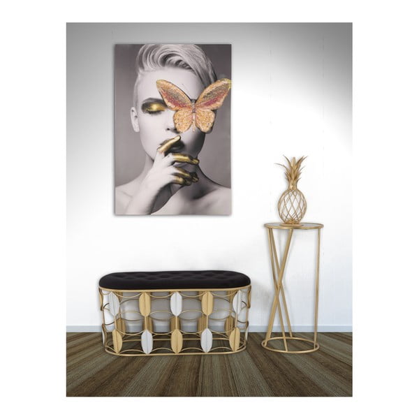 Stołek w czarno-złotym kolorze Mauro Ferretti Glam Simple, wys.75 cm-image-2