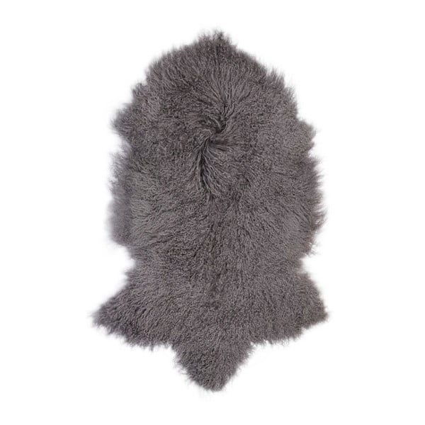 Ciemnoszary futrzany dywan z owczej skóry z długim włosiem Arctic Fur Hyggur, 85x50 cm
