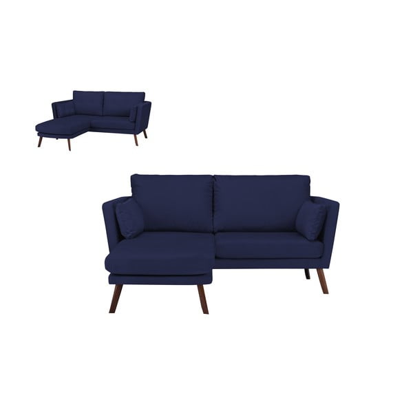 Granatowa sofa 3-osobowa Mazzini Sofas Elena, z szezlongiem po lewej stronie-image-3