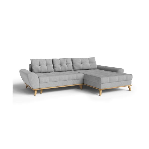 Jasnoszary rozkładany narożnik (prawostronny) Balitco – Ropez-image-2