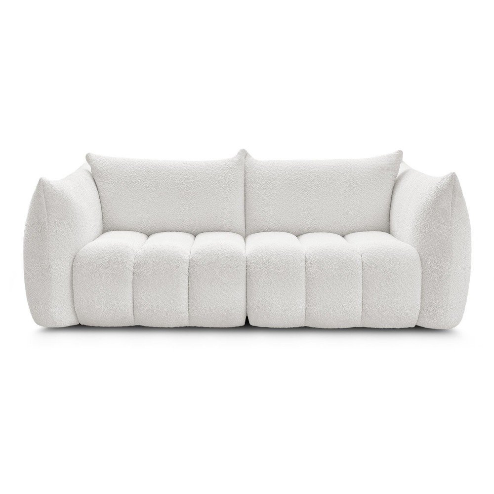 Biała sofa z materiału bouclé 234 cm Azra – Bobochic Paris