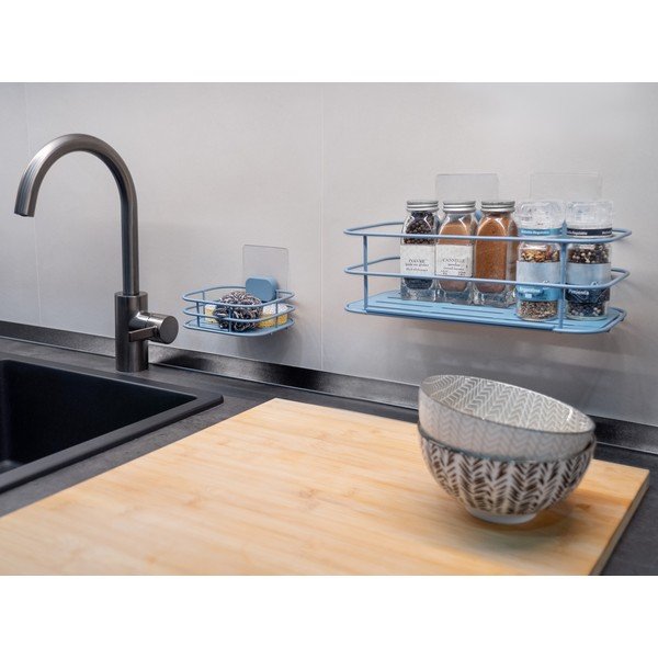 Jasnoniebieska samoprzylepna metalowa mydelniczka Grena – Compactor-image-3