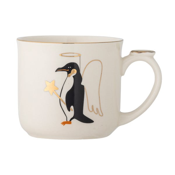 Kremowy kamionkowy kubek z sitkiem ze świątecznym motywem 300 ml Valentin – Bloomingville-image-3