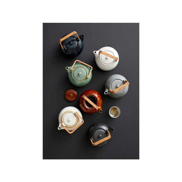 Dzbanek do herbaty ceramiczny z sitkiem w bursztynowym kolorze 1,2 l Gastro Amber – Bitz-image-3