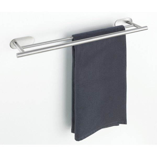 Samoprzylepny wieszak na ręczniki ze stali nierdzewnej w kolorze matowego srebra Orea Duo – Wenko-image-4