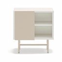 Beżowa/kremowa szafka nocna z matowym wykończeniem z półką Nube – Teulat