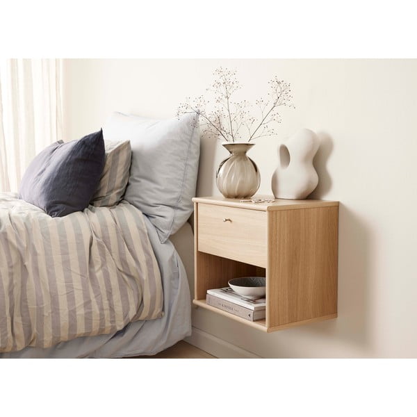 Naturalna wisząca szafka nocna w dekorze dębu z półką Mistral – Hammel Furniture-image-3