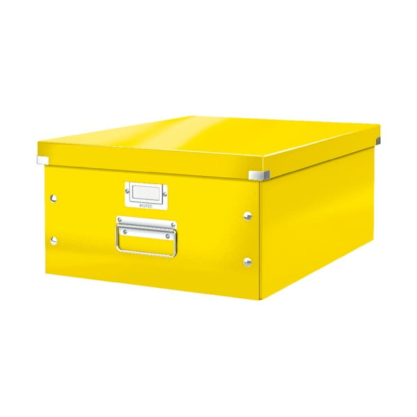 Żółty kartonowy pojemnik z pokrywką 37x48x20 cm Click&Store – Leitz