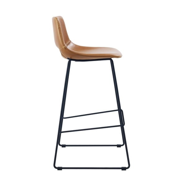 Koniakowy hoker z imitacji skóry (wysokość siedziska 76 cm) Zahara – Kave Home-image-3