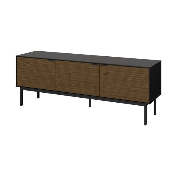 Czarna szafka pod TV w dekorze sosny 150x54 cm Soma – Tvilum-image-2