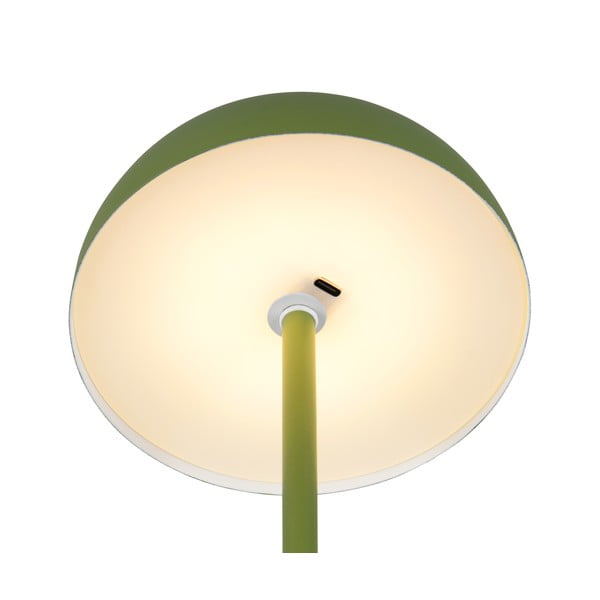 Zielona lampa stołowa LED z metalowym kloszem (wysokość 21 cm) Munoz – Trio-image-4