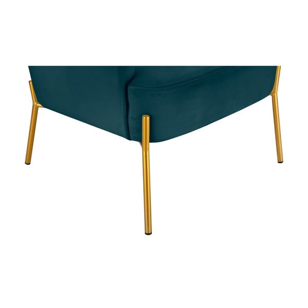 Zielononiebieski aksamitny fotel Runa – Støraa-image-3