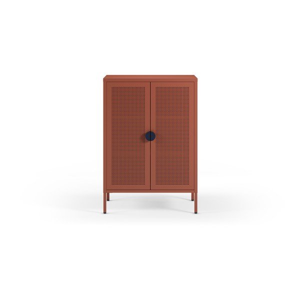 Metalowa szafka w kolorze terakoty 70x100x40 cm Sayla – Marckeric-image-1