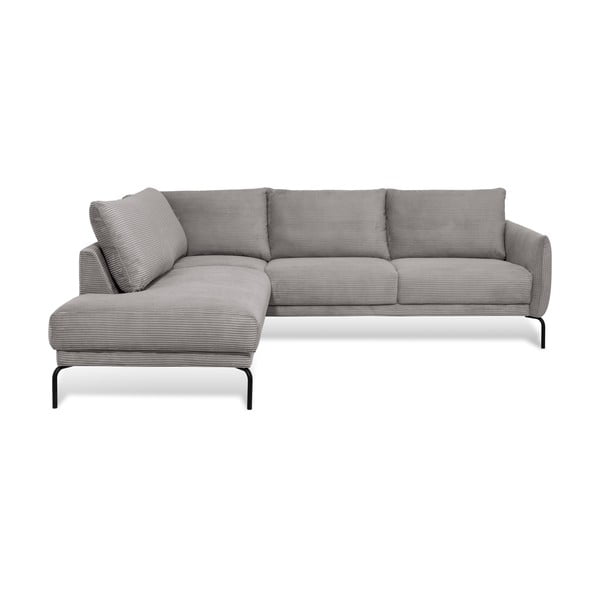 Jasnoszary sztruksowy narożnik (lewostronny) Venray – Scandic