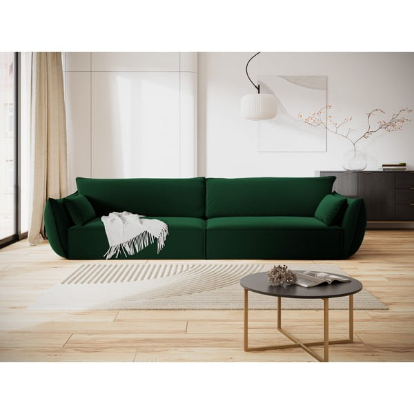 Ciemnozielona aksamitna sofa 248 cm Vanda – Mazzini Sofas-image-1