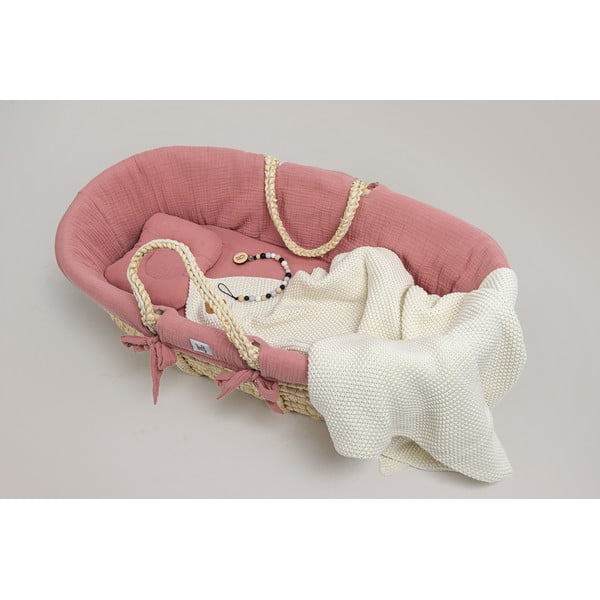 Różowy kosz Mojżesza ze stojakiem Meeko – BELLAMY-image-1