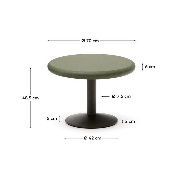 Okrągły stół ogrodowy z betonowym blatem ø 70 cm Esilda – Kave Home-image-4