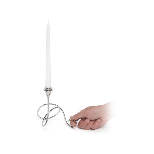 Świecznik Finger Loop, błyszczący chrom-image-1