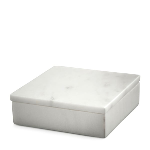 Białe marmurowe pudełko NORDSTJERNE, 10x10 cm