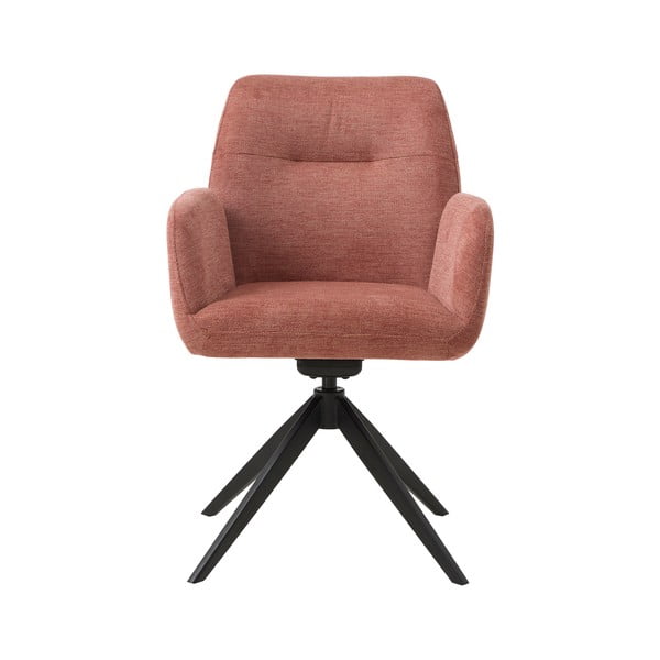 Różowy tapicerowany fotel jadalniany z podłokietnikami Roxana – Unique Furniture-image-2