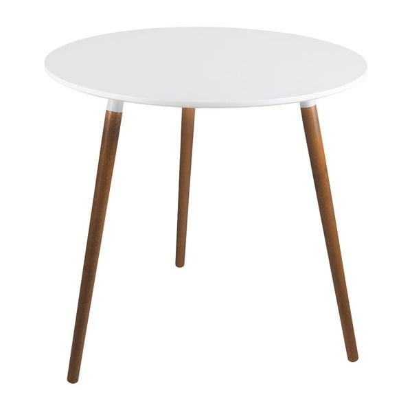 Biały stół z nogami z drewna bukowego Diamond Puro