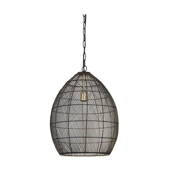 Lampa wisząca w czarno-złotym kolorze z metalowym kloszem ø 40 cm Meya – Light & Living