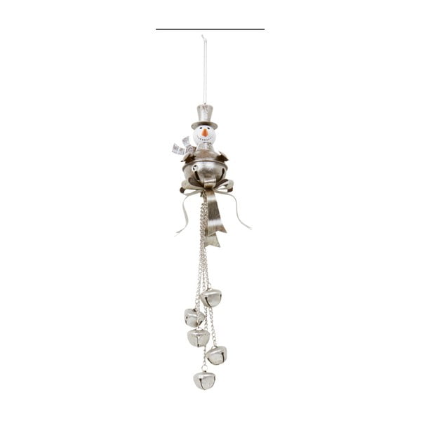 Dekoracja wisząca Archipelago Silver SNowman With Bells, 30 cm