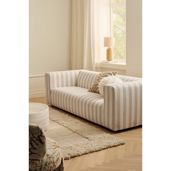Beżowa/kremowa sofa z tkaniny szenilowej 220 cm Lisa – Ellos Home-image-1