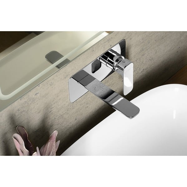 Bateria umywalkowa podtynkowa w kolorze srebra z połyskiem (1 otwór) Spy – Sapho-image-2