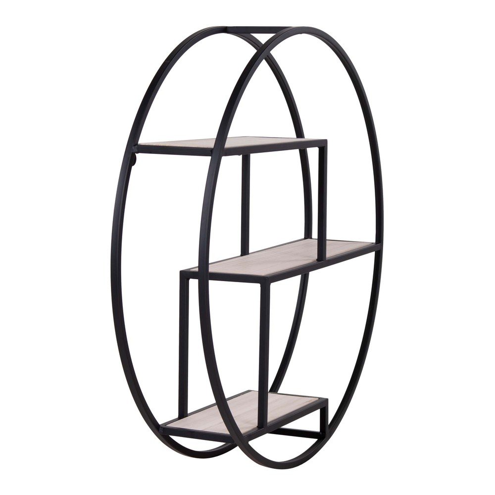 Czarno-naturalna wielopoziomowa półka z litego drewna paulowni 62 cm Rotterdam – House Nordic (zdjęcie 5)