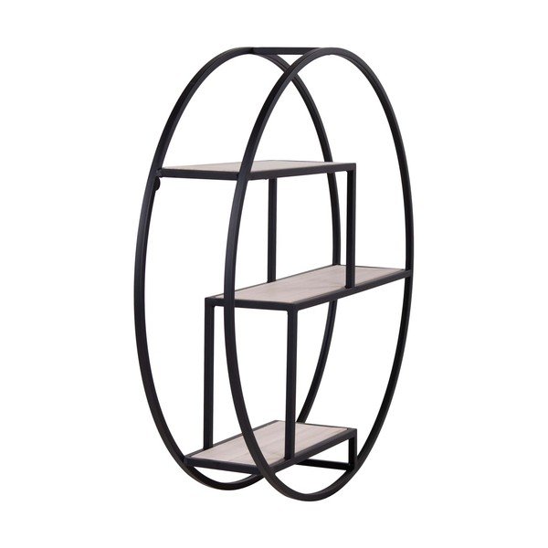 Czarno-naturalna wielopoziomowa półka z litego drewna paulowni 62 cm Rotterdam – House Nordic-image-4