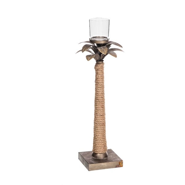 Metalowy świecznik Tropicho Palm, wys. 54 cm