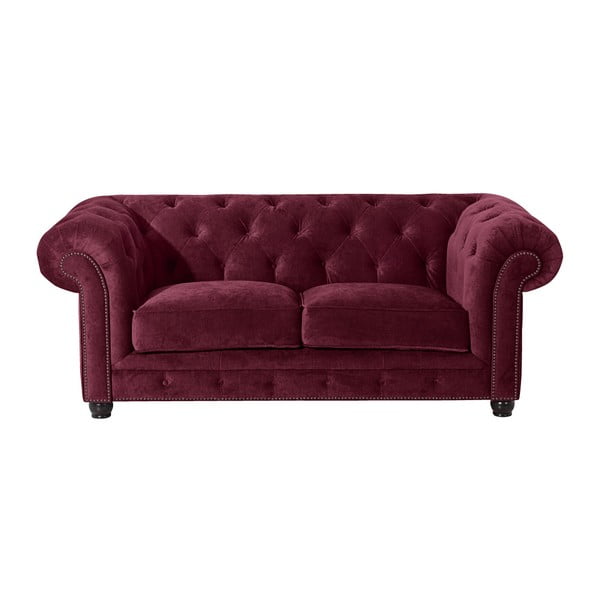 Bordowa sofa Max Winzer Orleans Velvet, 196 cm