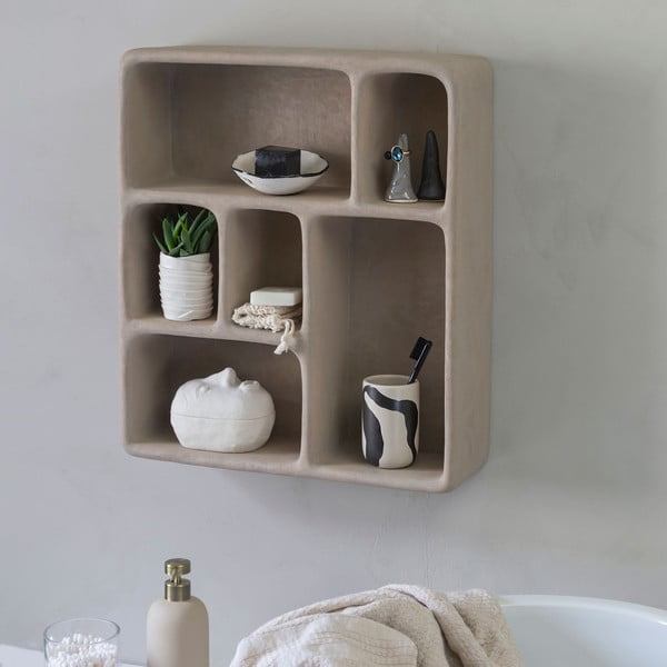 Jasnoszara piętrowa półka w dekorze kamienia Art Studio – Mette Ditmer Denmark-image-2