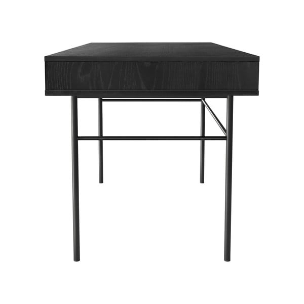 Czarne biurko Woodman Stripe, 130x60 cm-image-3
