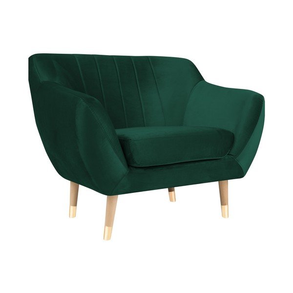 Ciemnozielony aksamitny fotel Mazzini Sofas Benito-image-2