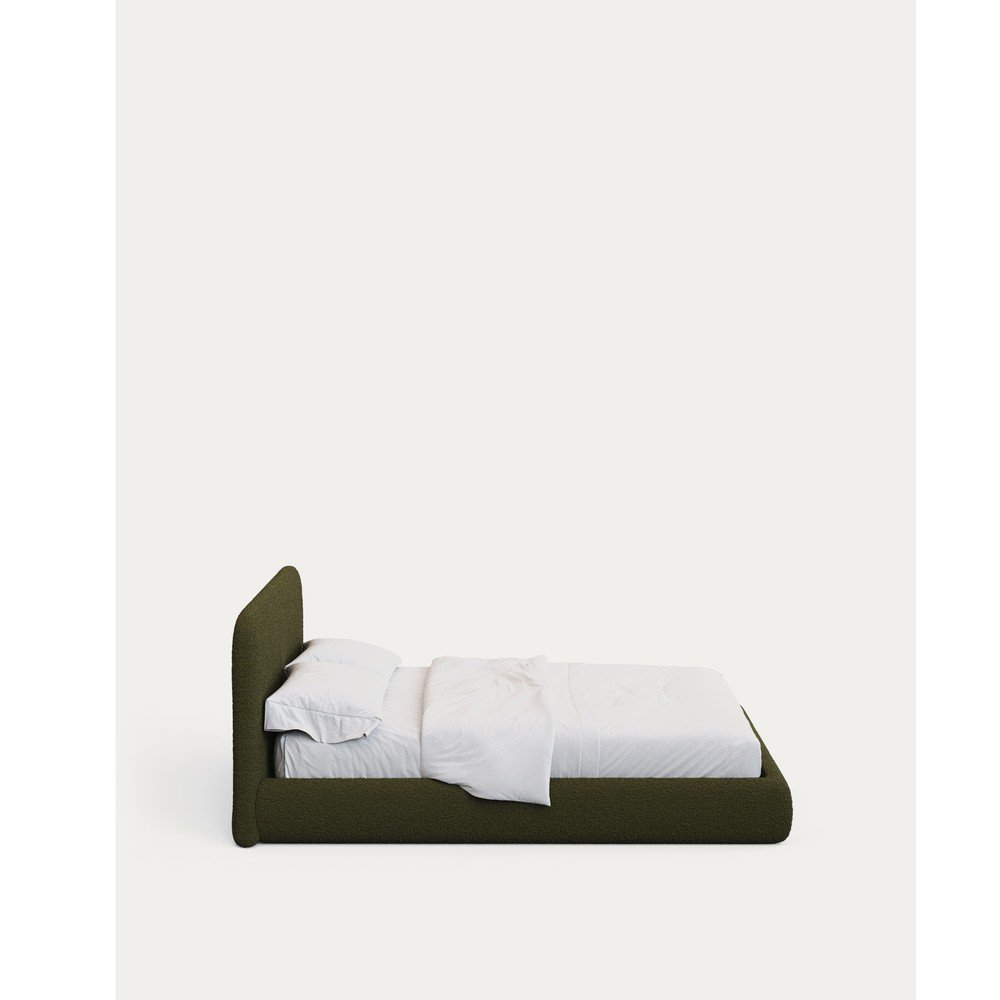 Ciemnozielone tapicerowane łóżko dwuosobowe bez stelaża 180x200 cm Martina – Kave Home (zdjęcie 6)
