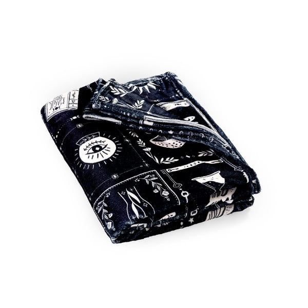 Czarny koc z motywem Halloween z mikropluszu 130x170 cm Enchanted Witchcraft – Catherine Lansfield