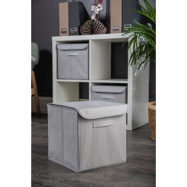 Tekstylny pojemnik z pokrywką – Mioli Decor-image-1