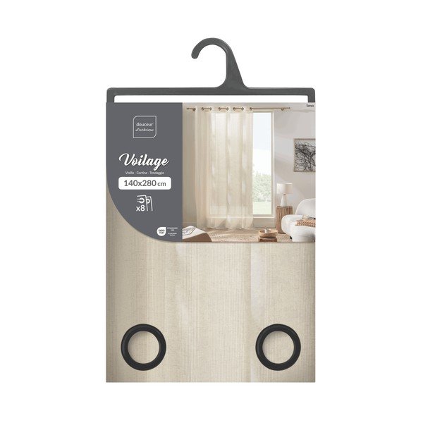 Kremowa zasłona 140x280 cm Sanya – douceur d'intérieur-image-3