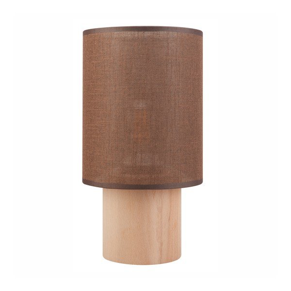 Brązowa lampa stołowa z tekstylnym kloszem (wys. 30 cm) Ari – LAMKUR-image-3