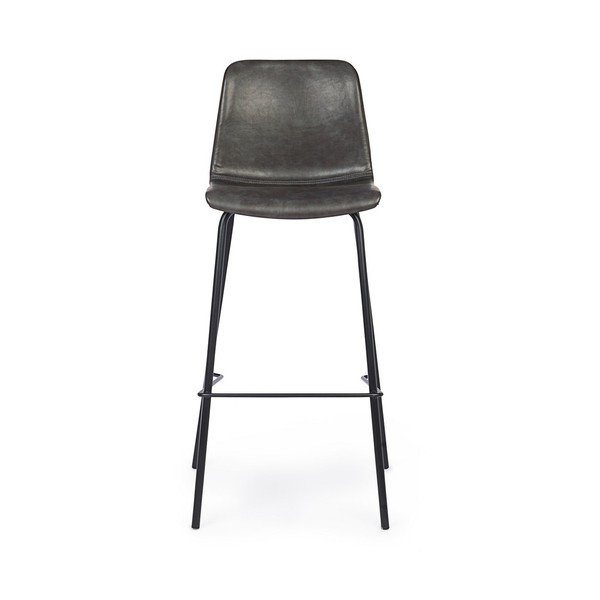 Ciemnoszary tapicerowany hoker (wysokość siedziska 75 cm) Kyra – Bizzotto-image-2