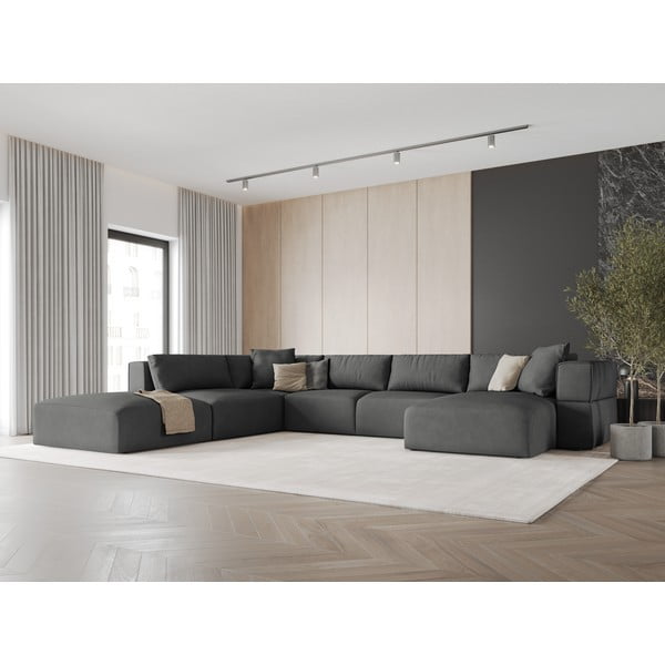 Ciemnoszary narożnik (lewostronny/w kształcie litery U) Esther – Milo Casa-image-1