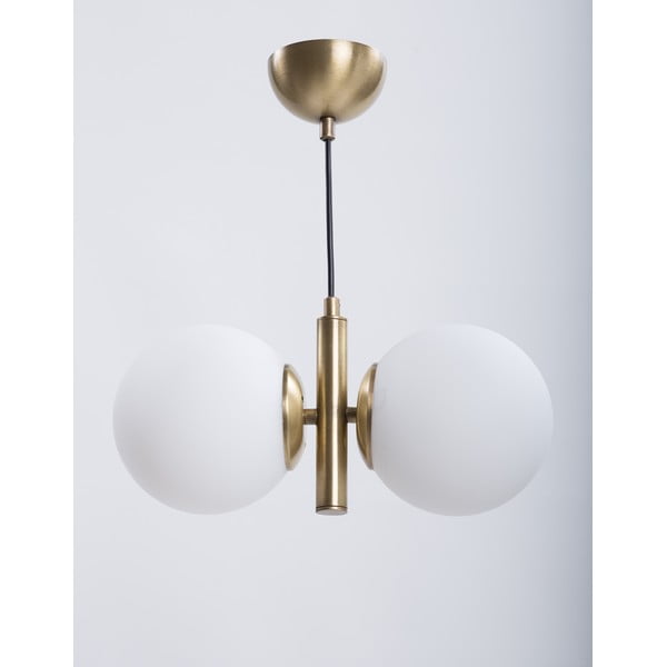 Lampa wisząca w biało-złotym kolorze ze szklanym kloszem ø 15 cm Monera – Squid Lighting-image-1