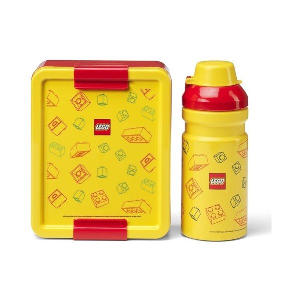 Żółte plastikowe pojemniki śniadaniowe dla dzieci 2 szt. Brick – LEGO®