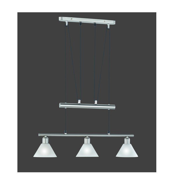 Lampa wisząca w kolorze srebra ze szklanym kloszem Stamina – Trio-image-1