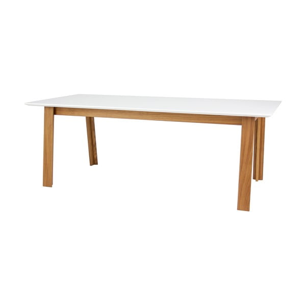 Biały stół rozkładany z nogami z drewna dębowego Tenzo Profil