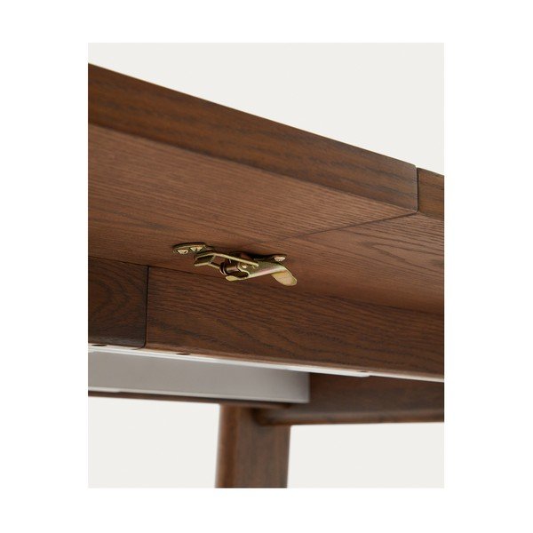 Rozkładany stół z dodatkowym blatem z blatem w dekorze orzecha 95x200 cm Arlen – Kave Home-image-3