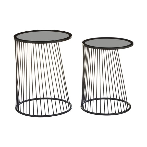 Okrągłe stoliki ze szklanym blatem zestaw 2 szt. ø 41 cm Trento – Premier Housewares