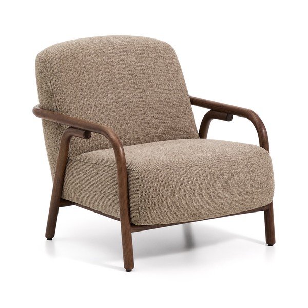 Szarobrązowy fotel z tkaniny szenilowej Sylo – Kave Home